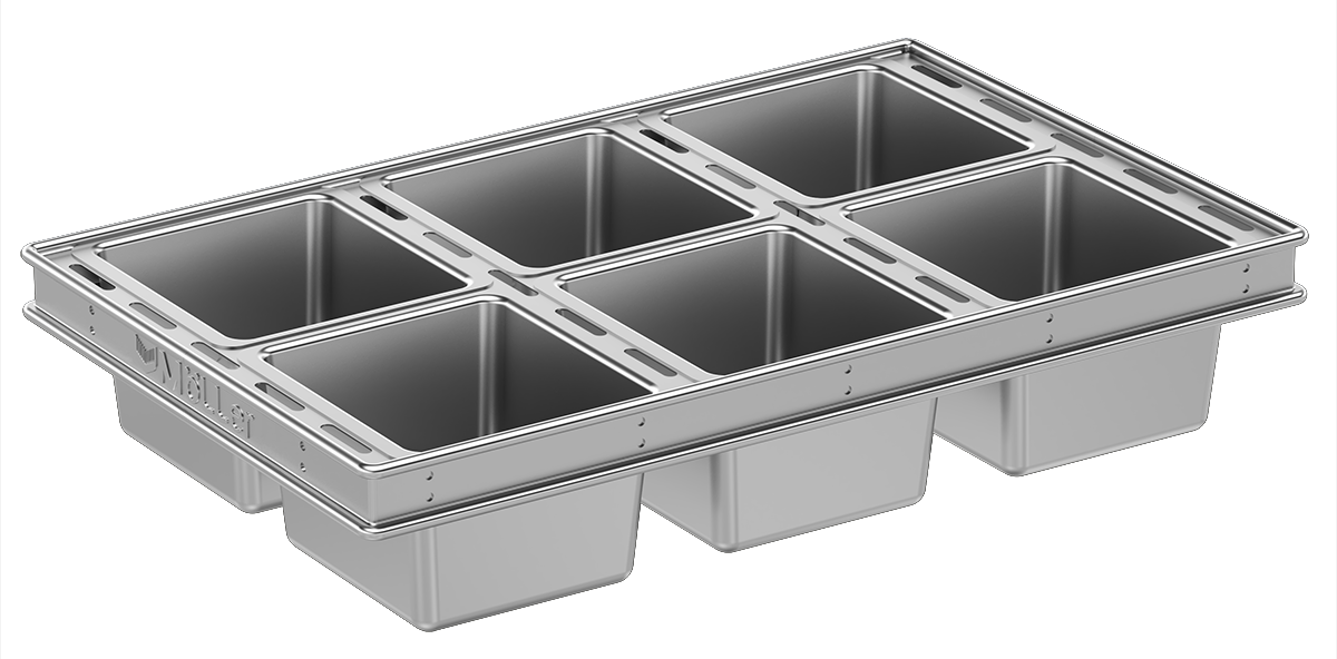 Cubebreadpan with 6 Tins
